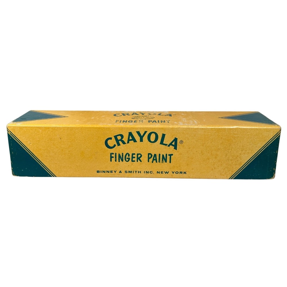 Vintage Crayola Finger Paint Empty Box Binney & Smith‎ New York Yellow Green